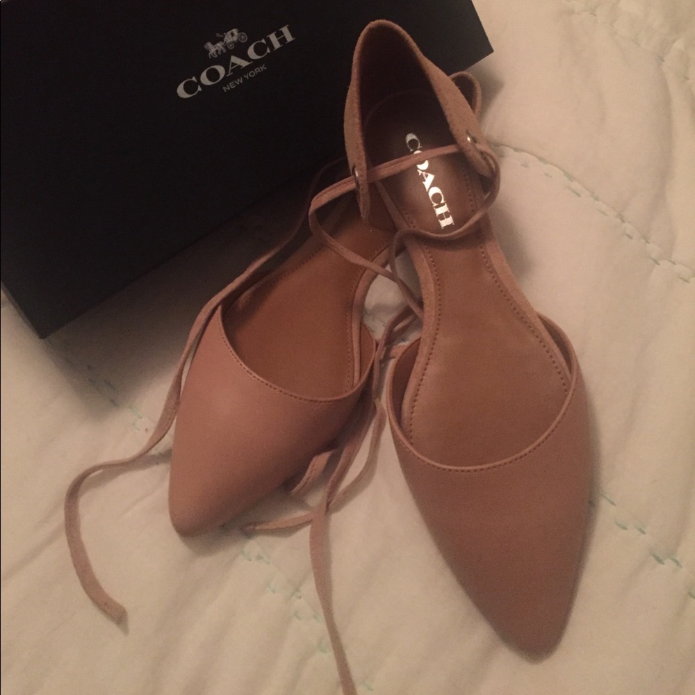 Coach nude tan flats